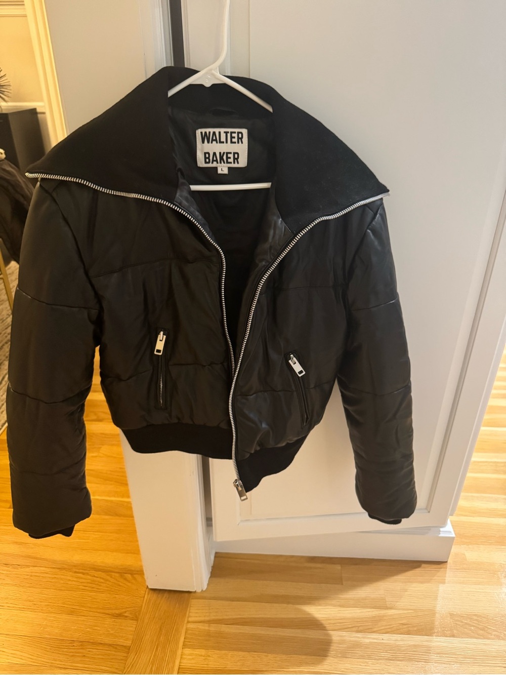 Walter Baker Leather Bomber Jacket, sz L
